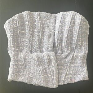 Textured Strapless Corset Top in Light Purple